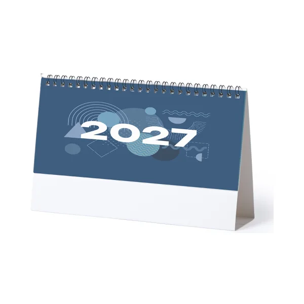 Ringtafel kalender met driehoekig lichaam in karton