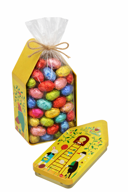 Blikken Huisje Pasen gevuld met heerlijke paaseitjes