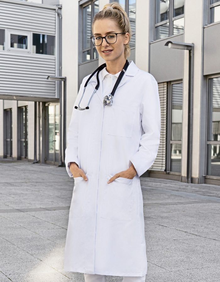 Ladies Workcoat with concealed button placket