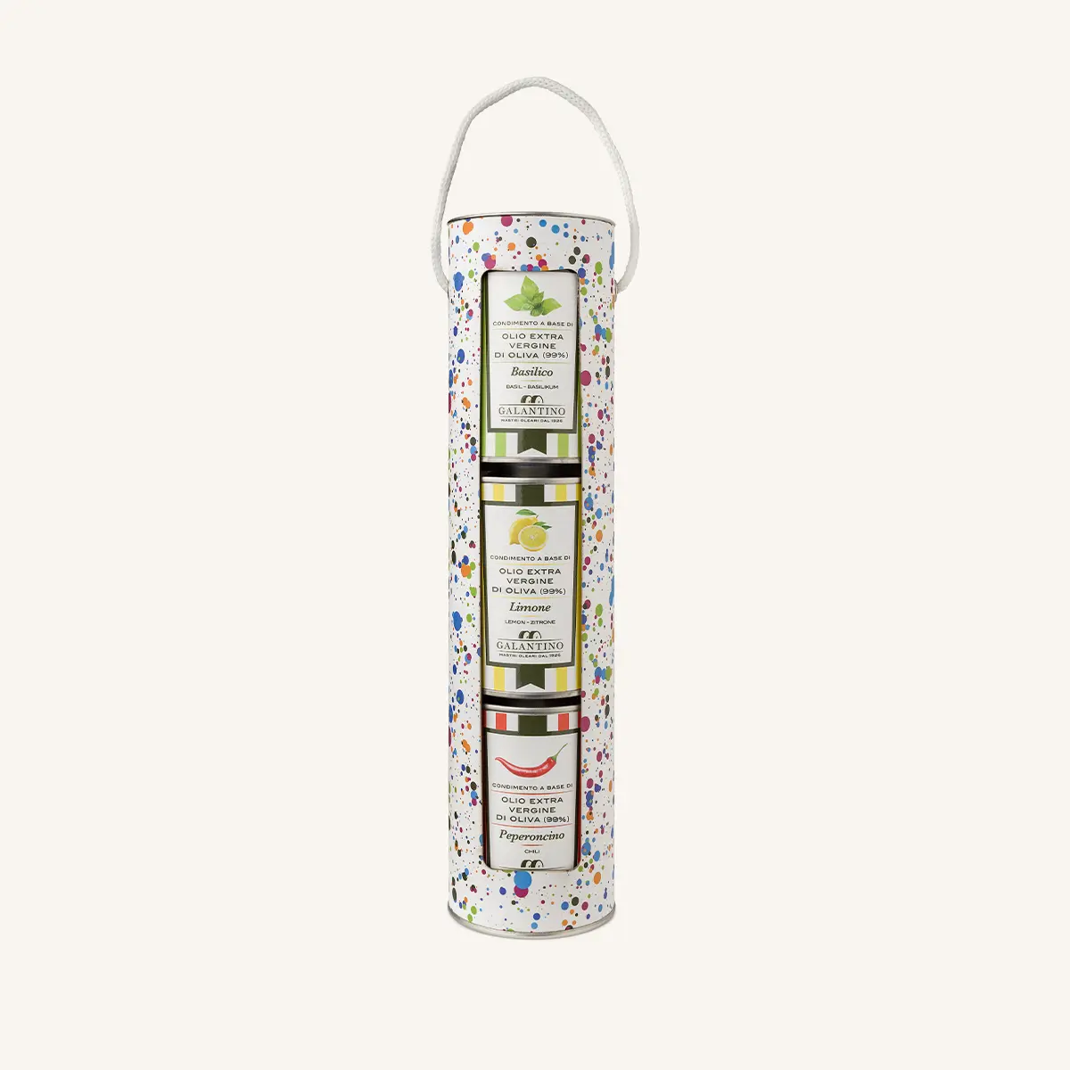 Tube met 3 blikken olijfolie